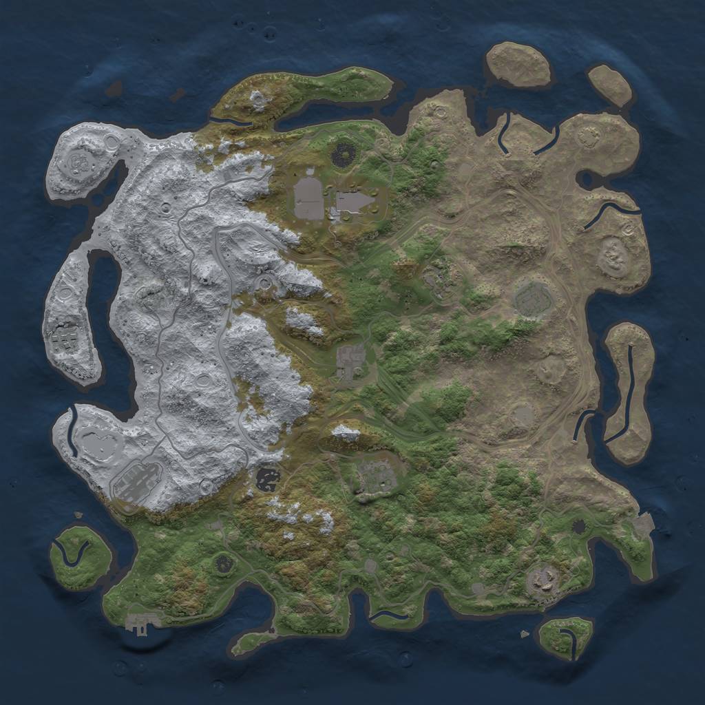 Rust Map: Procedural Map, Size: 4300, Seed: 353452, 16 Monuments