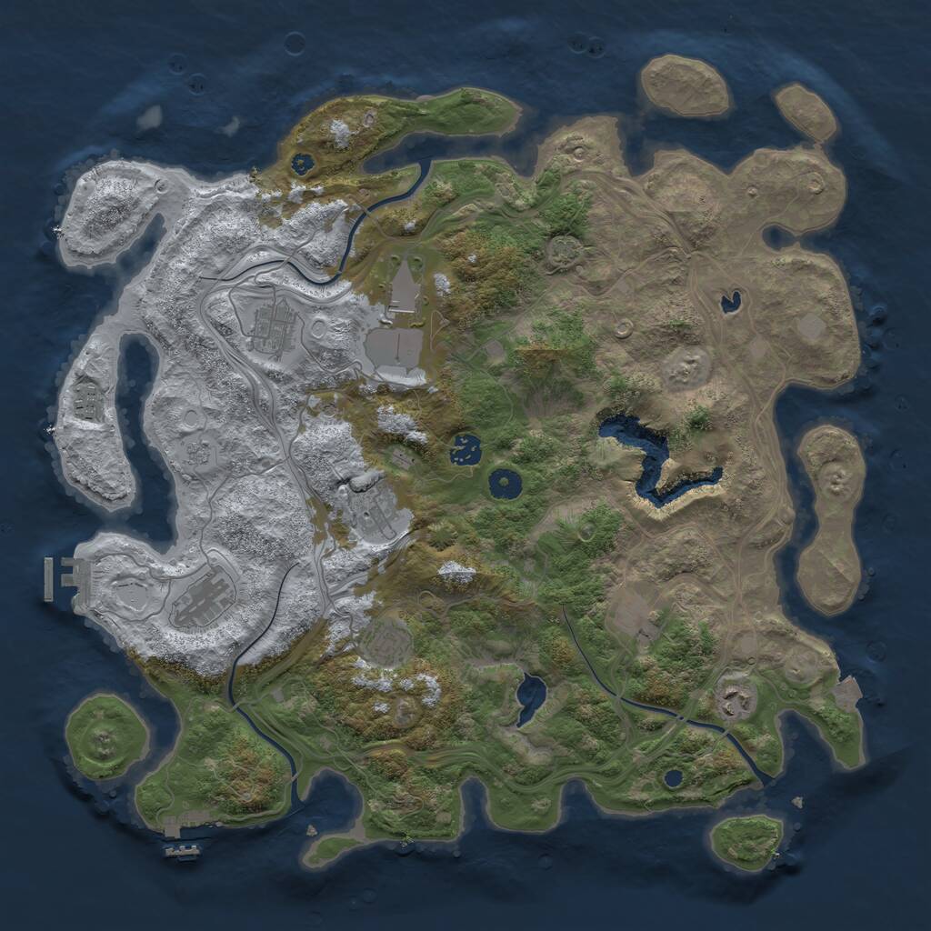 Rust Map: Procedural Map, Size: 4300, Seed: 353452, 15 Monuments