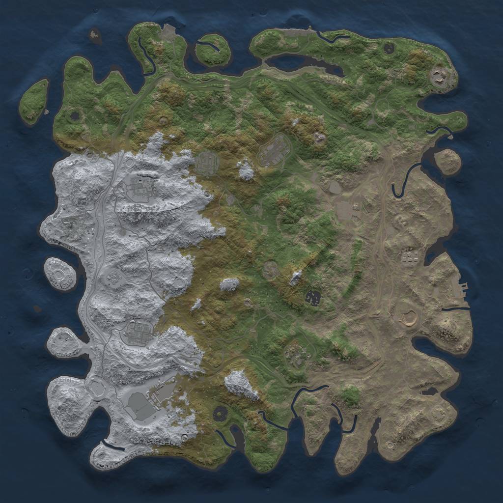 Rust Map: Procedural Map, Size: 4800, Seed: 1071083201, 19 Monuments