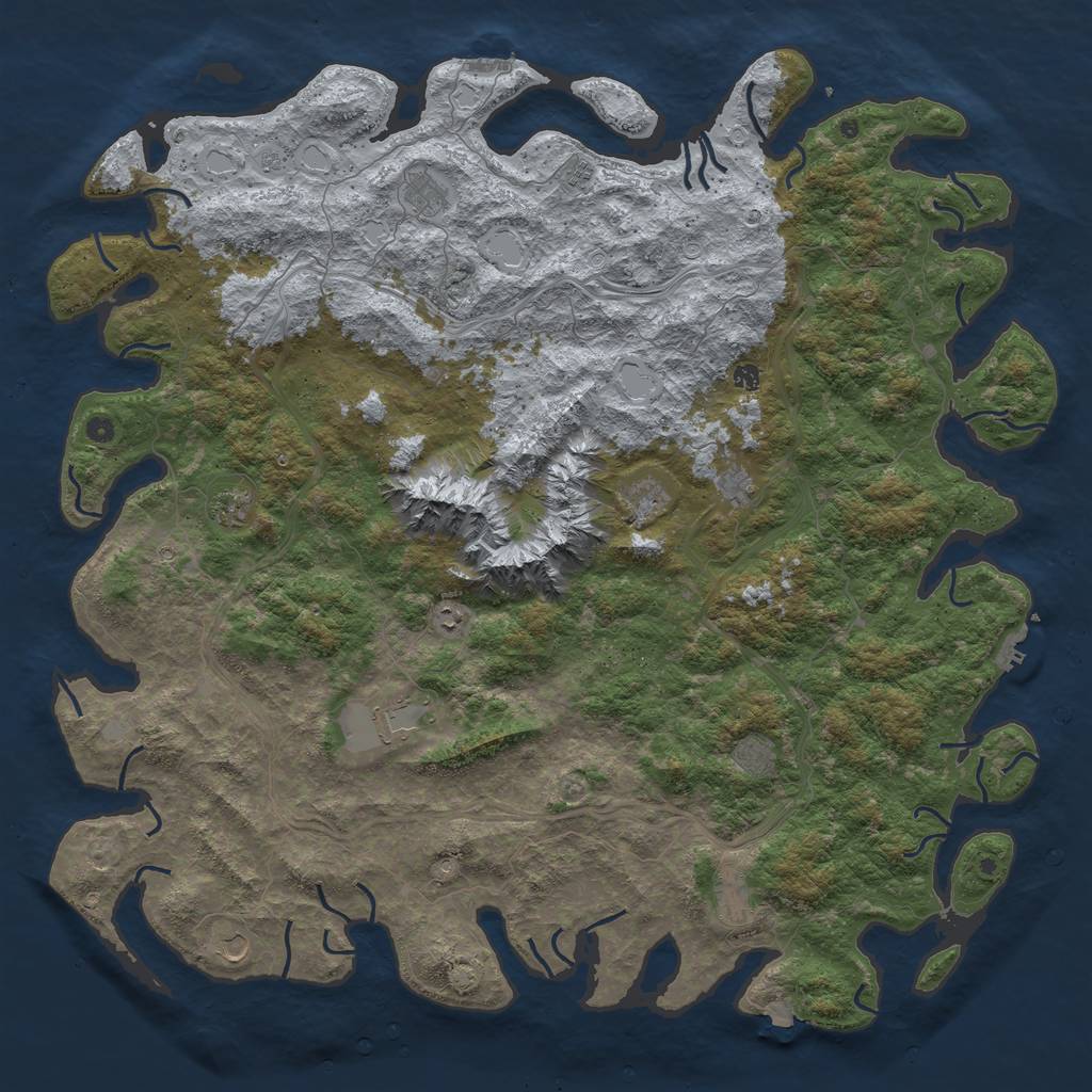 Rust Map: Procedural Map, Size: 6000, Seed: 73554020, 19 Monuments