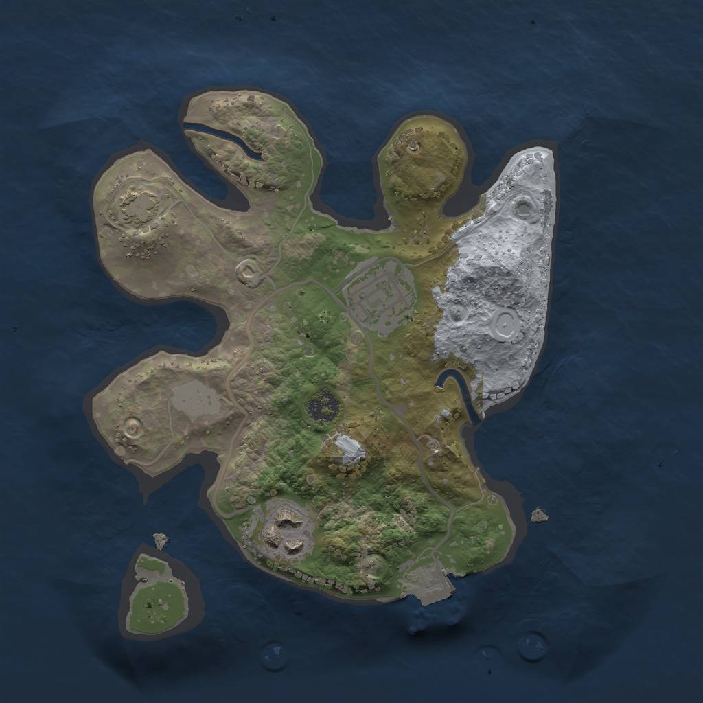 Rust Map: Procedural Map, Size: 2250, Seed: 83257611, 6 Monuments