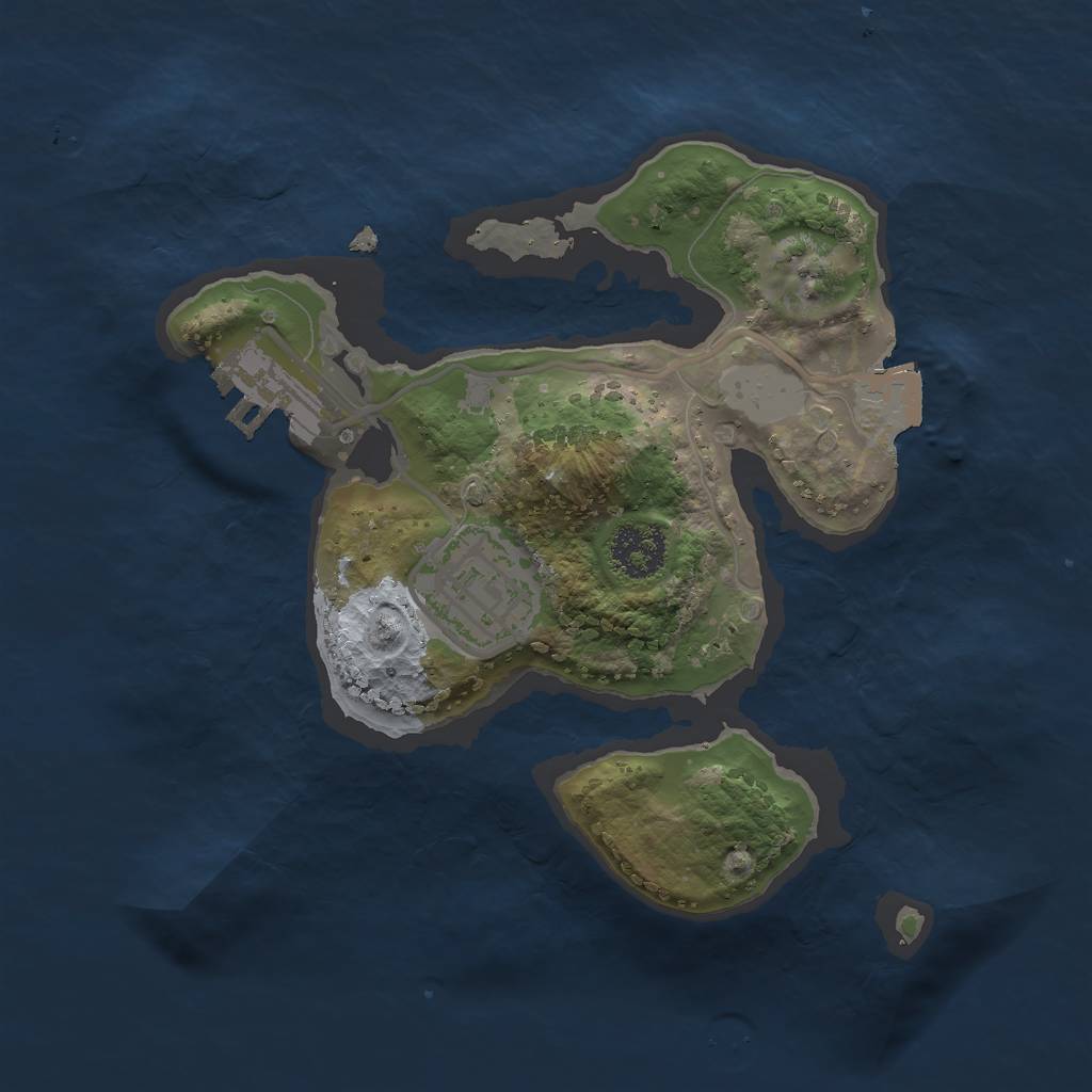Rust Map: Procedural Map, Size: 2000, Seed: 1820691912, 5 Monuments