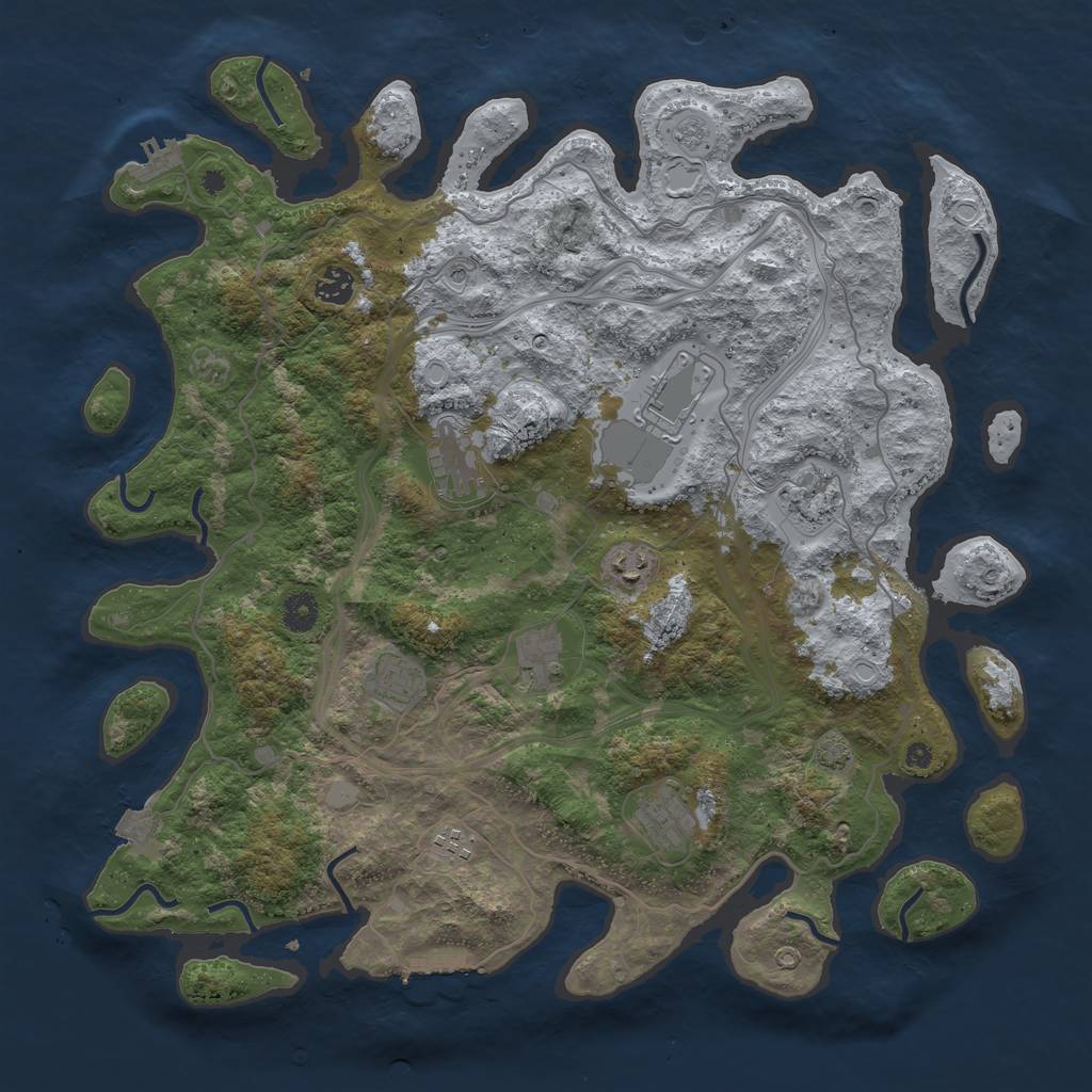 Rust Map: Procedural Map, Size: 4250, Seed: 301940959, 17 Monuments