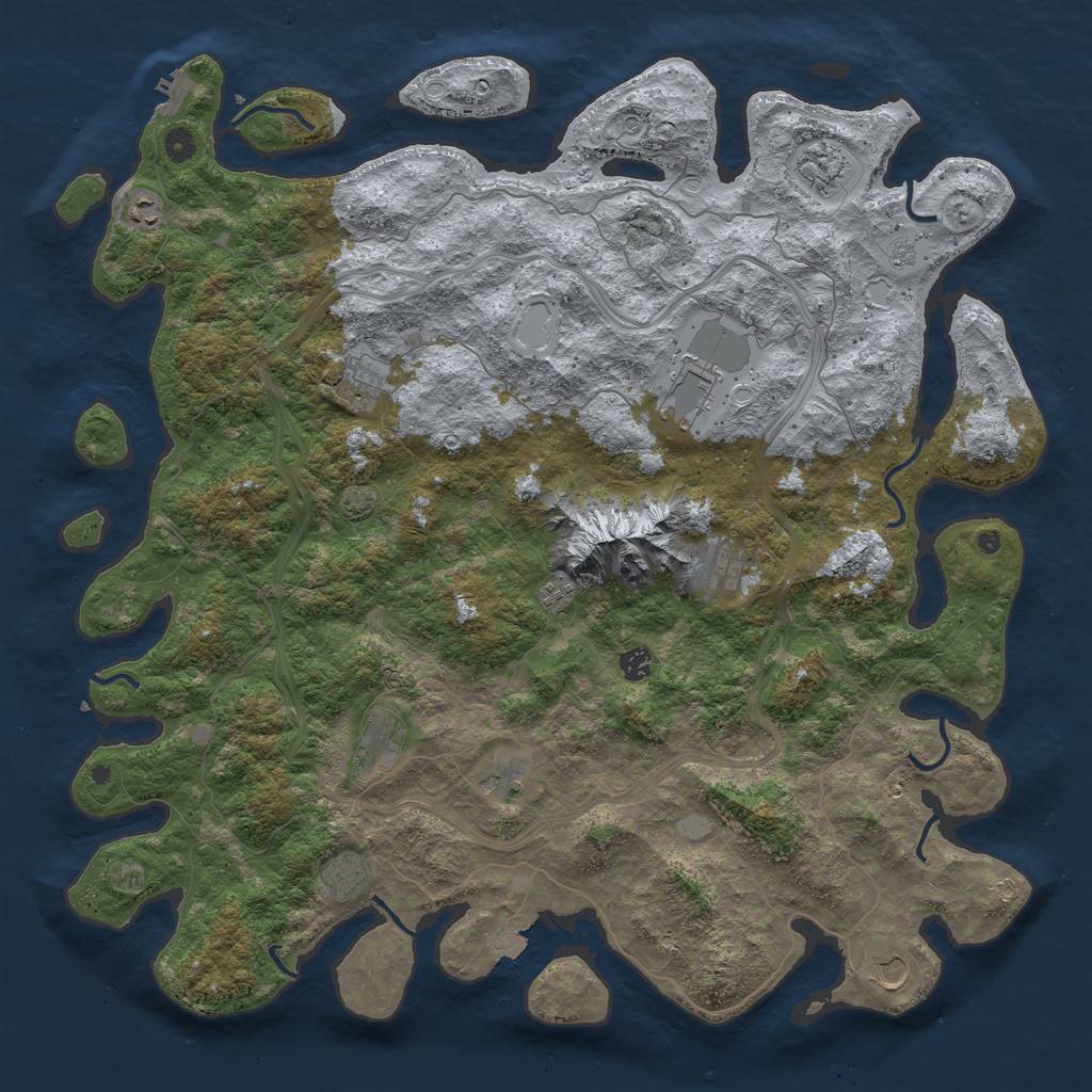 Rust Map: Procedural Map, Size: 5000, Seed: 4250136, 18 Monuments