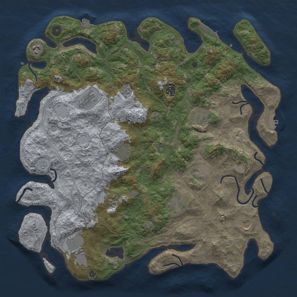 Rust Map: Procedural Map, Size: 4500, Seed: 765290722, 19 Monuments