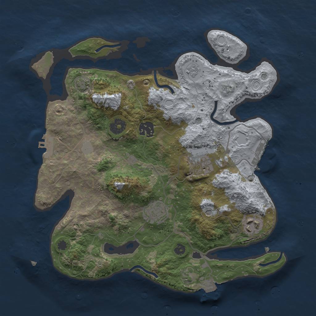 Rust Map: Procedural Map, Size: 3000, Seed: 329053885, 12 Monuments