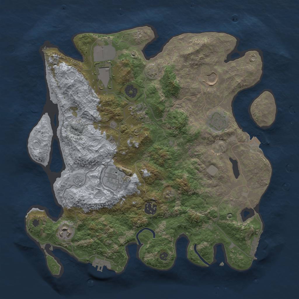Rust Map: Procedural Map, Size: 3500, Seed: 422, 15 Monuments