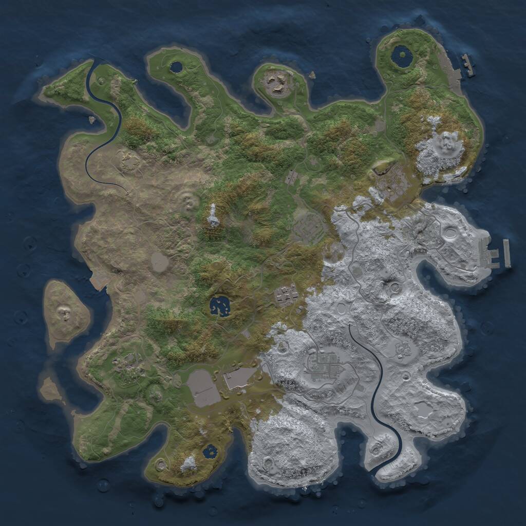 Rust Map: Procedural Map, Size: 3700, Seed: 362752939, 14 Monuments