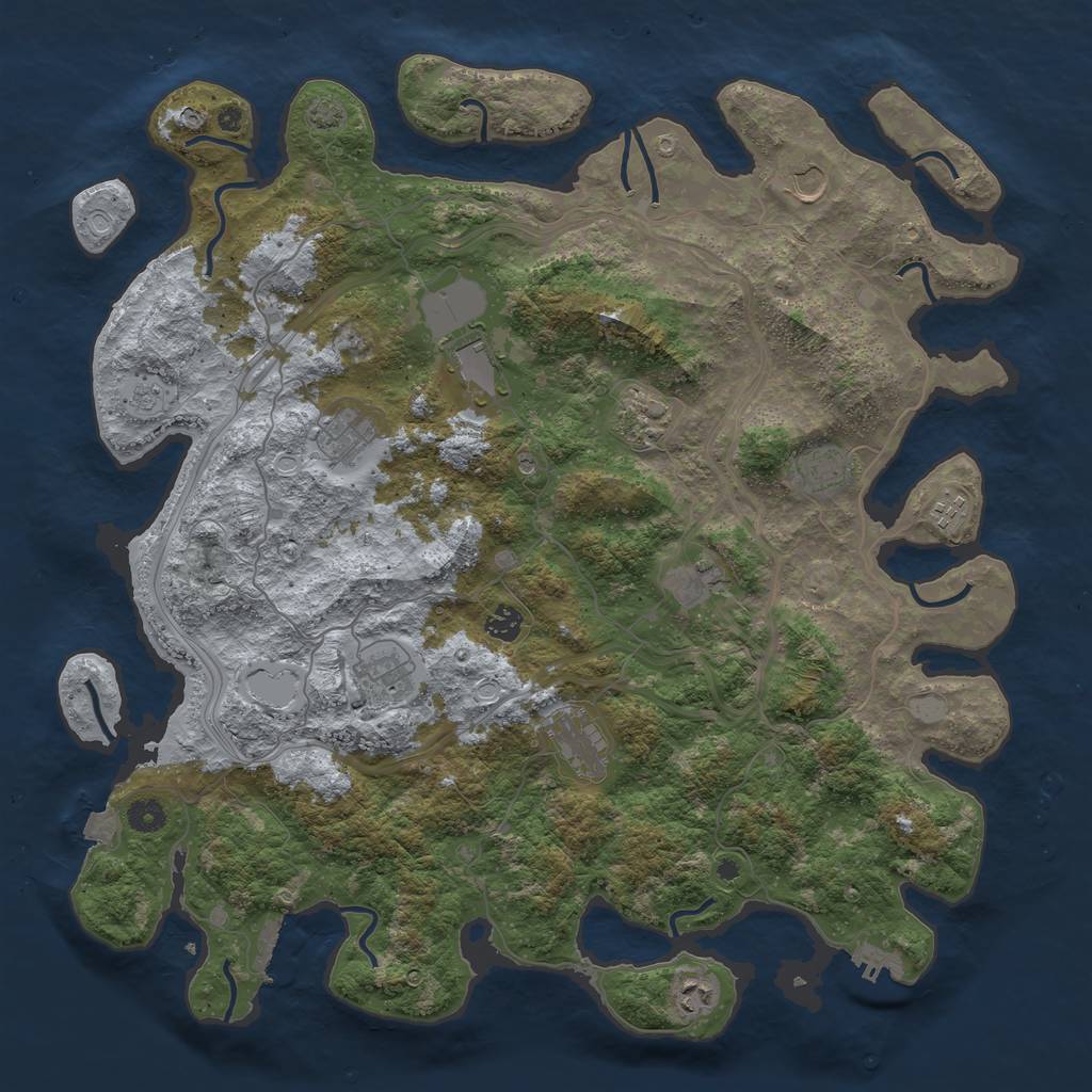 Rust Map: Procedural Map, Size: 4500, Seed: 378245551, 19 Monuments