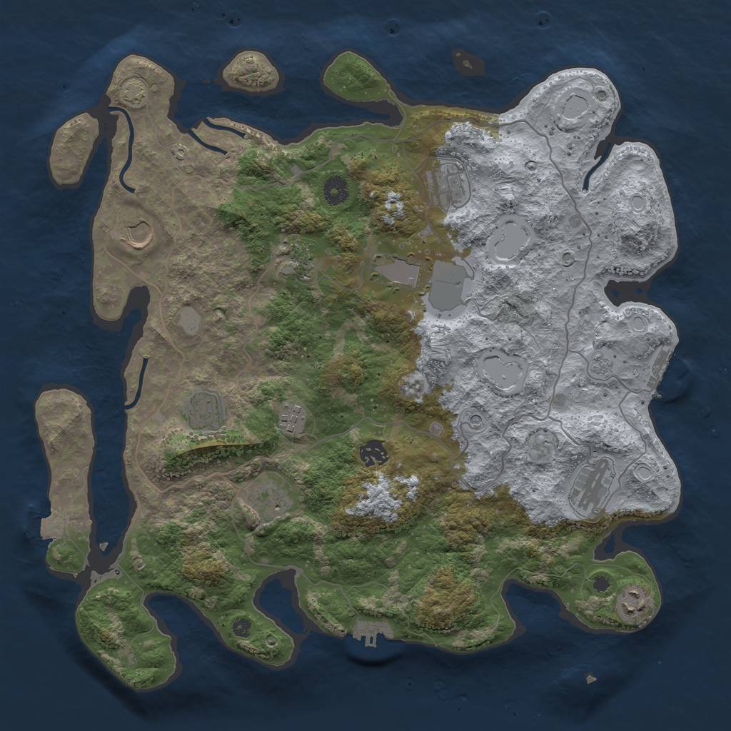 Rust Map: Procedural Map, Size: 4002, Seed: 4834, 18 Monuments