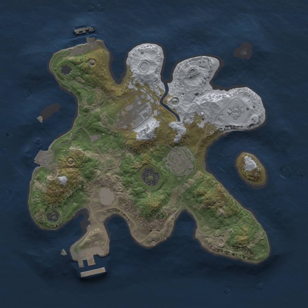 Rust Map: Procedural Map, Size: 2500, Seed: 1242367, 6 Monuments