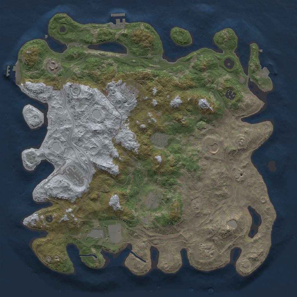 Rust Map: Procedural Map, Size: 4250, Seed: 18485, 18 Monuments