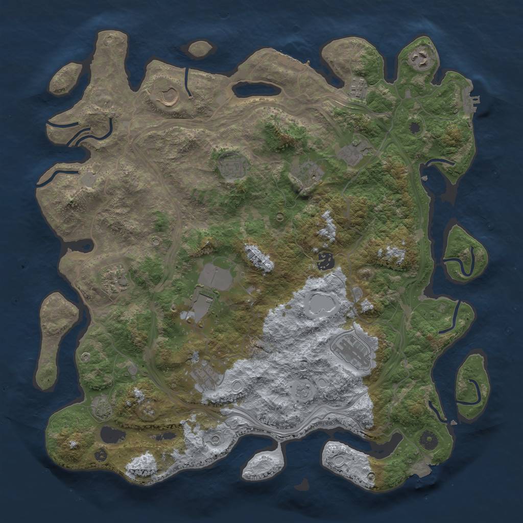 Rust Map: Procedural Map, Size: 4250, Seed: 2078151458, 19 Monuments