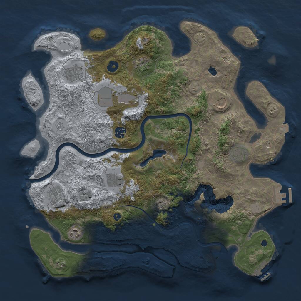 Rust Map: Procedural Map, Size: 4000, Seed: 139448380, 16 Monuments