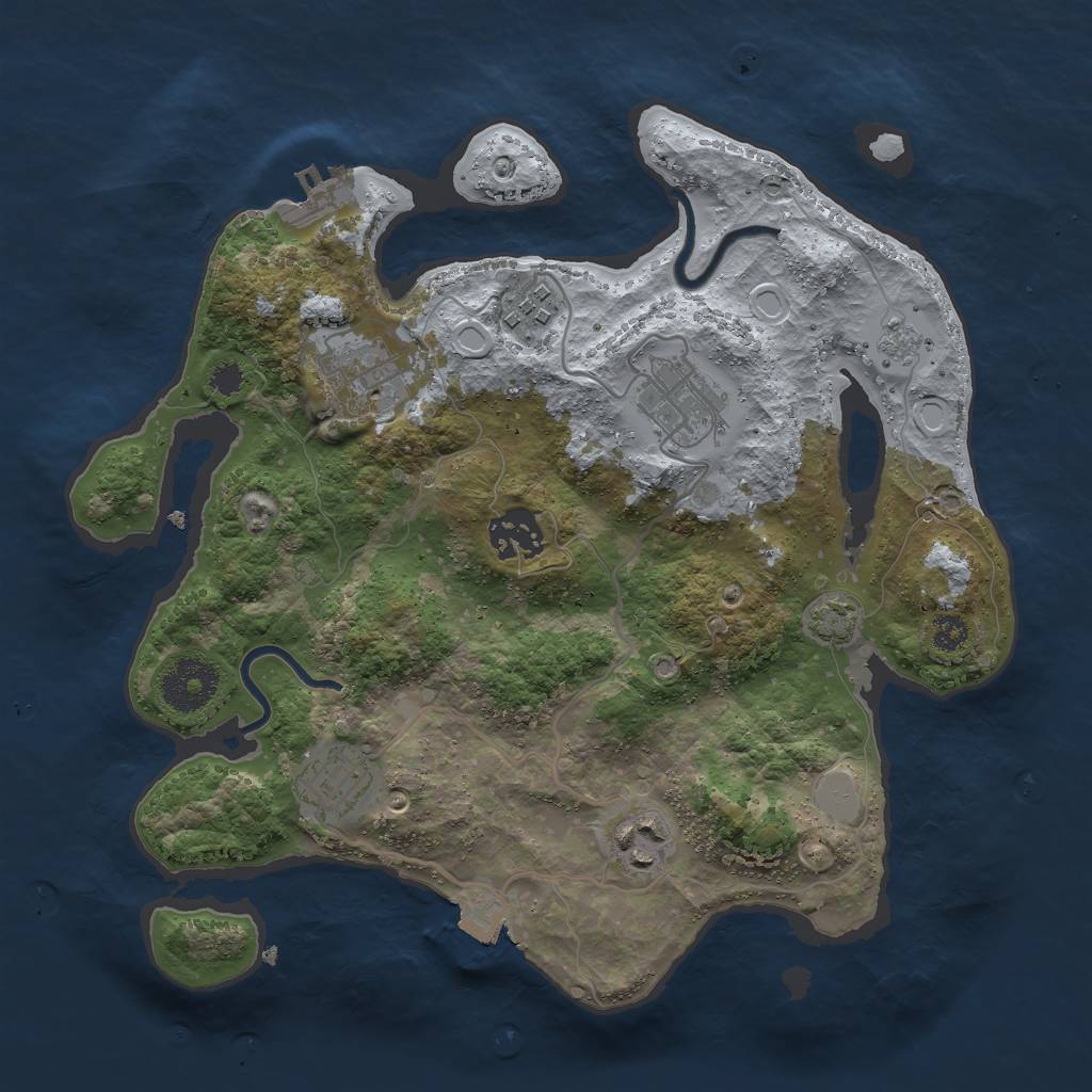Rust Map: Procedural Map, Size: 3000, Seed: 2458522, 12 Monuments