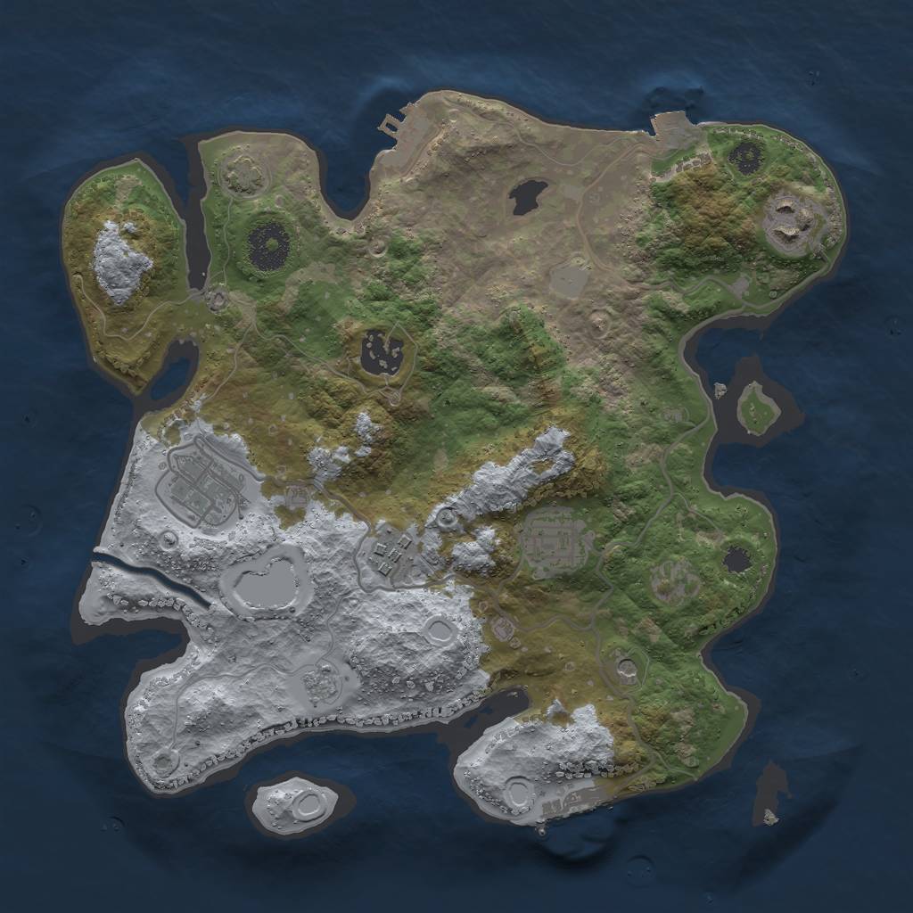 Rust Map: Procedural Map, Size: 3000, Seed: 9682, 13 Monuments