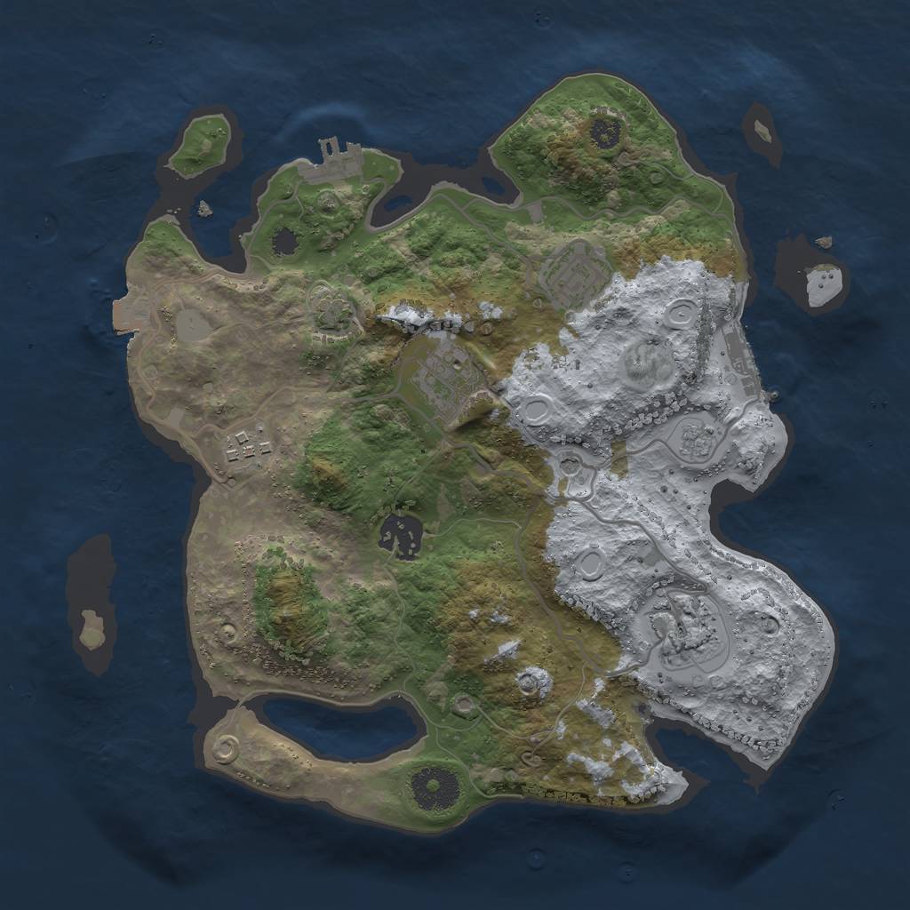 Rust Map: Procedural Map, Size: 3000, Seed: 512584179, 13 Monuments