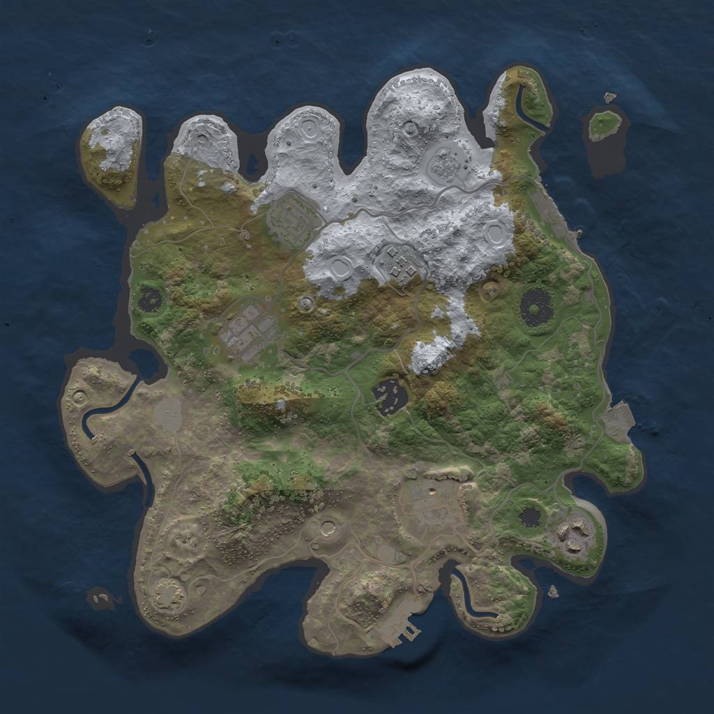Rust Map: Procedural Map, Size: 3000, Seed: 1516360971, 14 Monuments