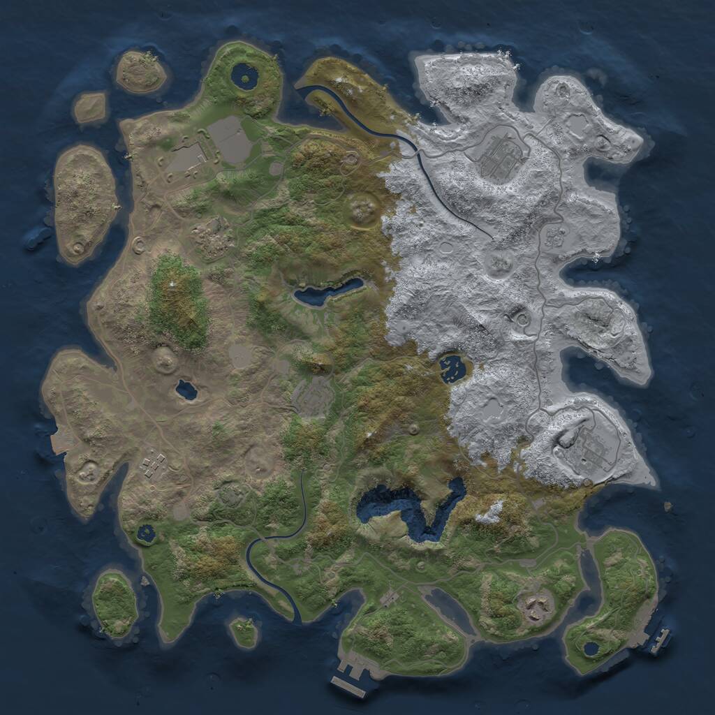 Rust Map: Procedural Map, Size: 4000, Seed: 8490, 14 Monuments