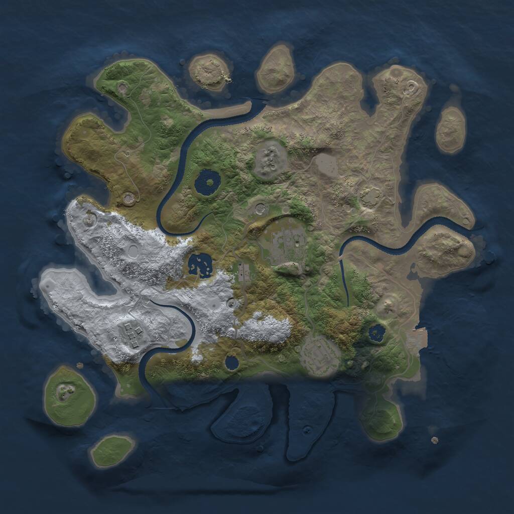 Rust Map: Procedural Map, Size: 3000, Seed: 2138057902, 7 Monuments