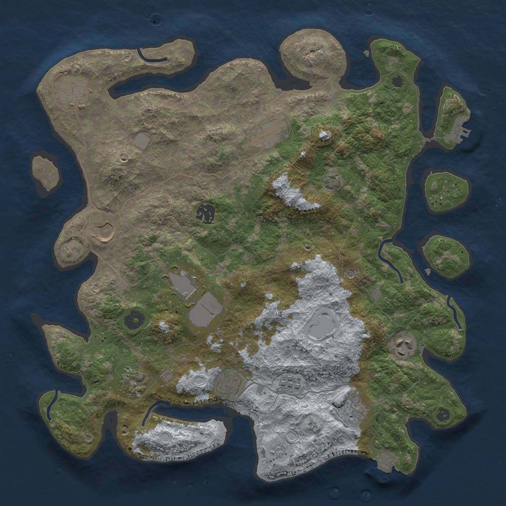 Rust Map: Procedural Map, Size: 3900, Seed: 12715014, 17 Monuments