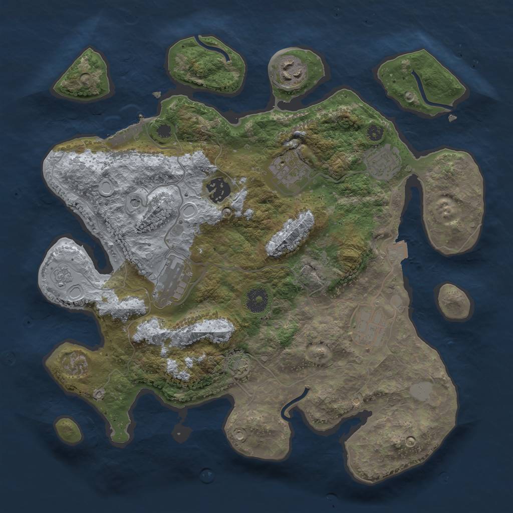 Rust Map: Procedural Map, Size: 3250, Seed: 5723, 13 Monuments