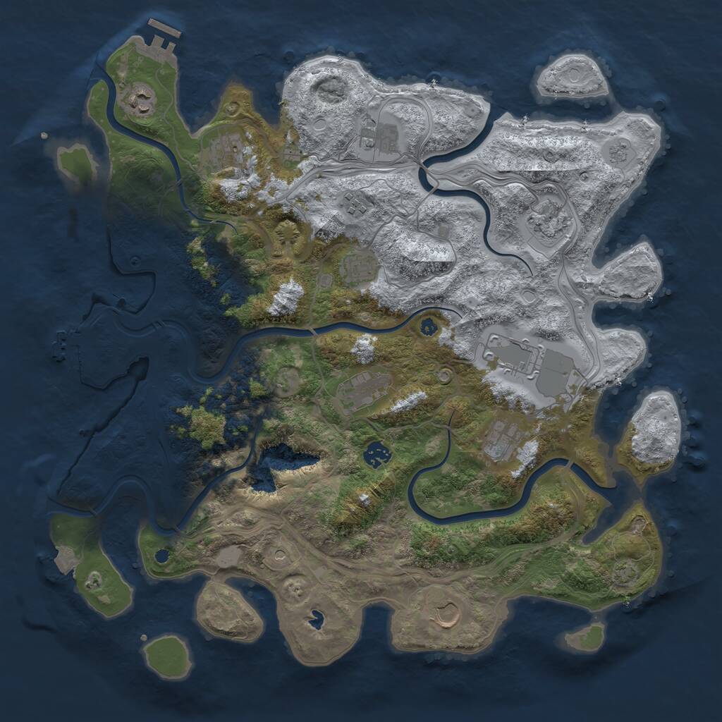 Rust Map: Procedural Map, Size: 4250, Seed: 2110005601, 17 Monuments