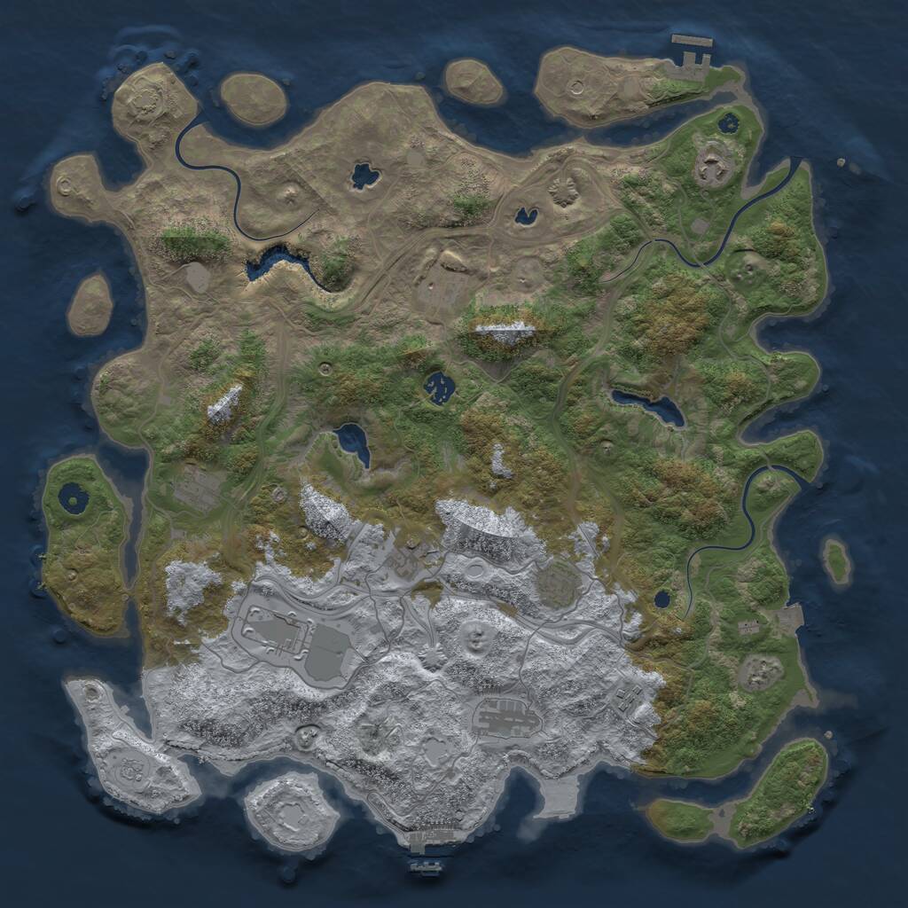Rust Map: Procedural Map, Size: 4500, Seed: 827581139, 15 Monuments