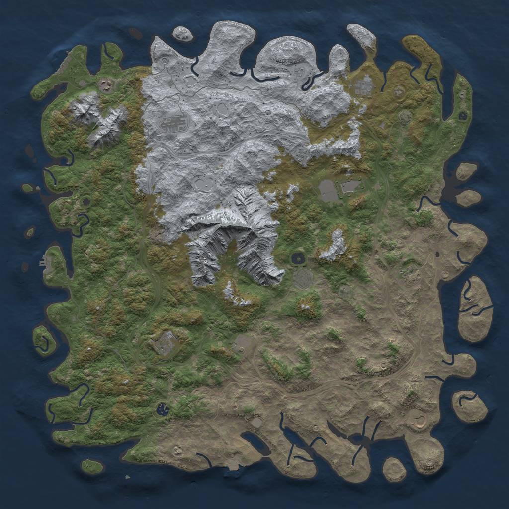 Rust Map: Procedural Map, Size: 6000, Seed: 11082023, 19 Monuments