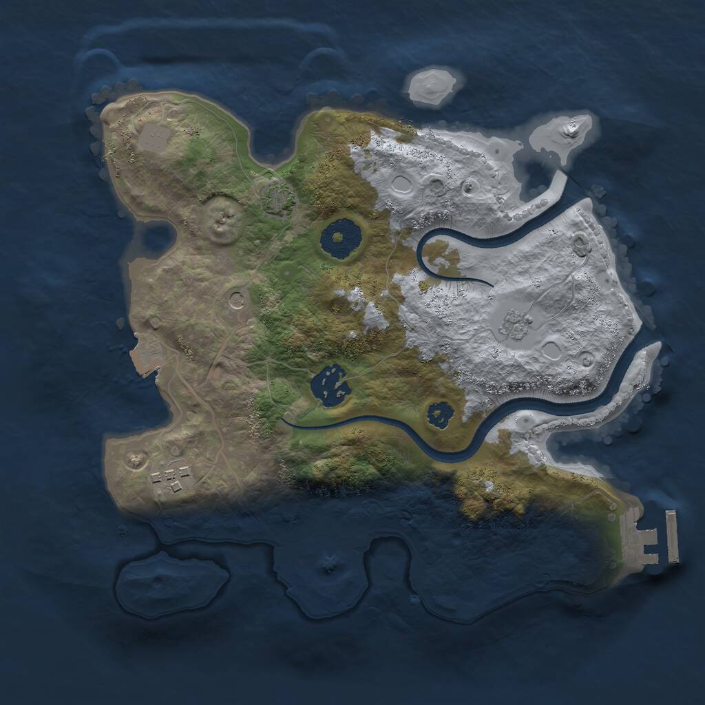 Rust Map: Procedural Map, Size: 2700, Seed: 711528704, 7 Monuments