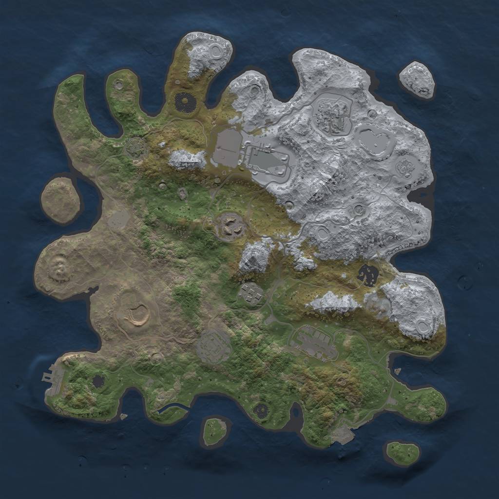 Rust Map: Procedural Map, Size: 3500, Seed: 742016107, 15 Monuments