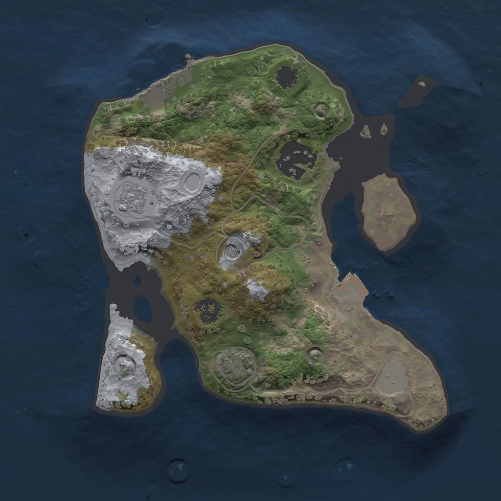 Rust Map: Procedural Map, Size: 2000, Seed: 8758758, 8 Monuments