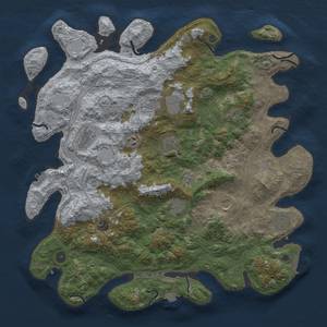 Thumbnail Rust Map: Procedural Map, Size: 4500, Seed: 1023281490, 18 Monuments