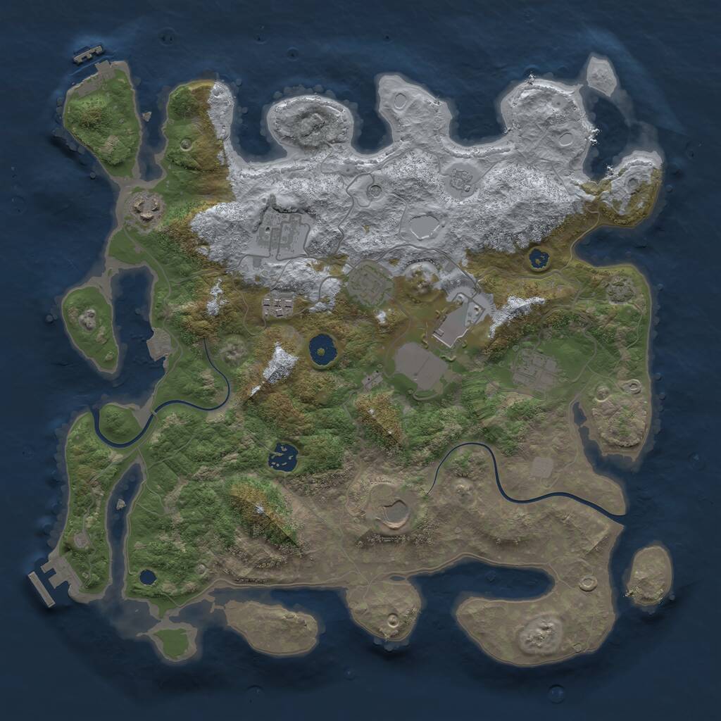 Rust Map: Procedural Map, Size: 3750, Seed: 1537992063, 14 Monuments