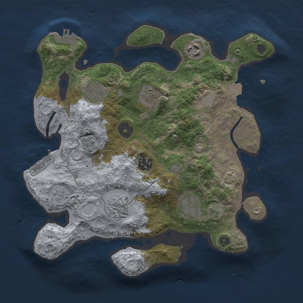 Rust Map: Procedural Map, Size: 3000, Seed: 1791696278, 15 Monuments