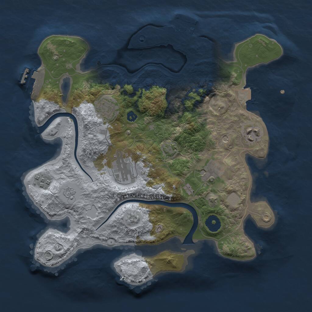 Rust Map: Procedural Map, Size: 3000, Seed: 1791696278, 11 Monuments