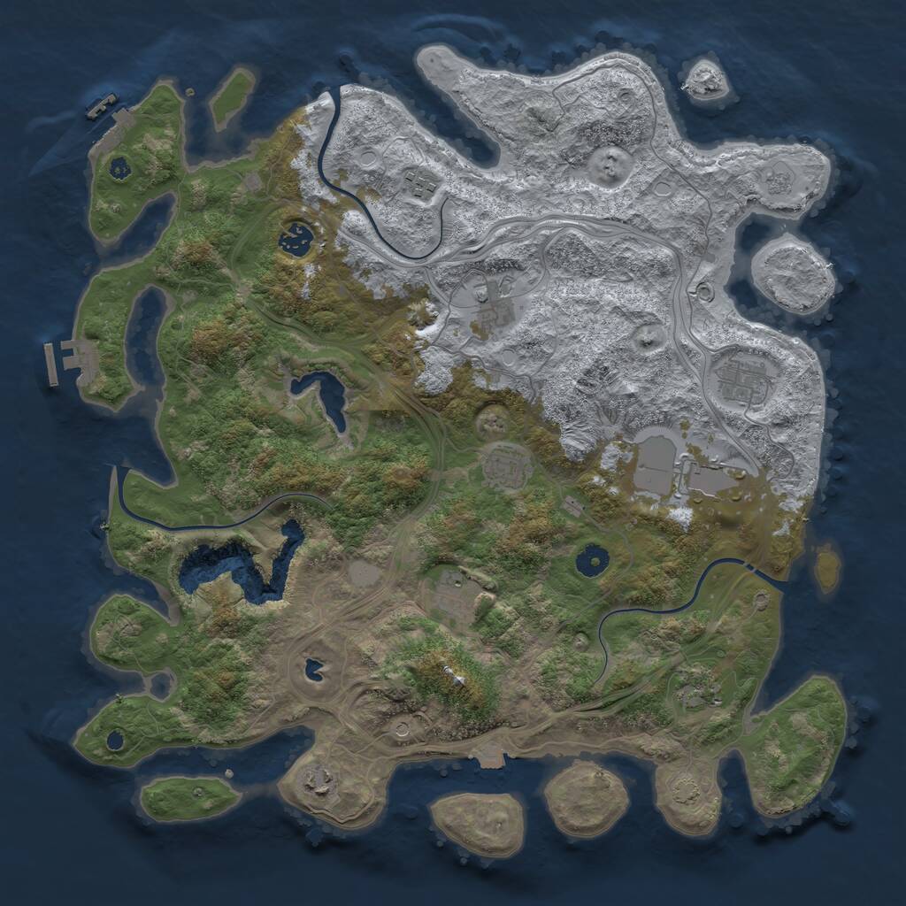 Rust Map: Procedural Map, Size: 4250, Seed: 45486542, 15 Monuments