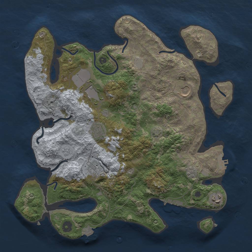 Rust Map: Procedural Map, Size: 3500, Seed: 6559413, 14 Monuments