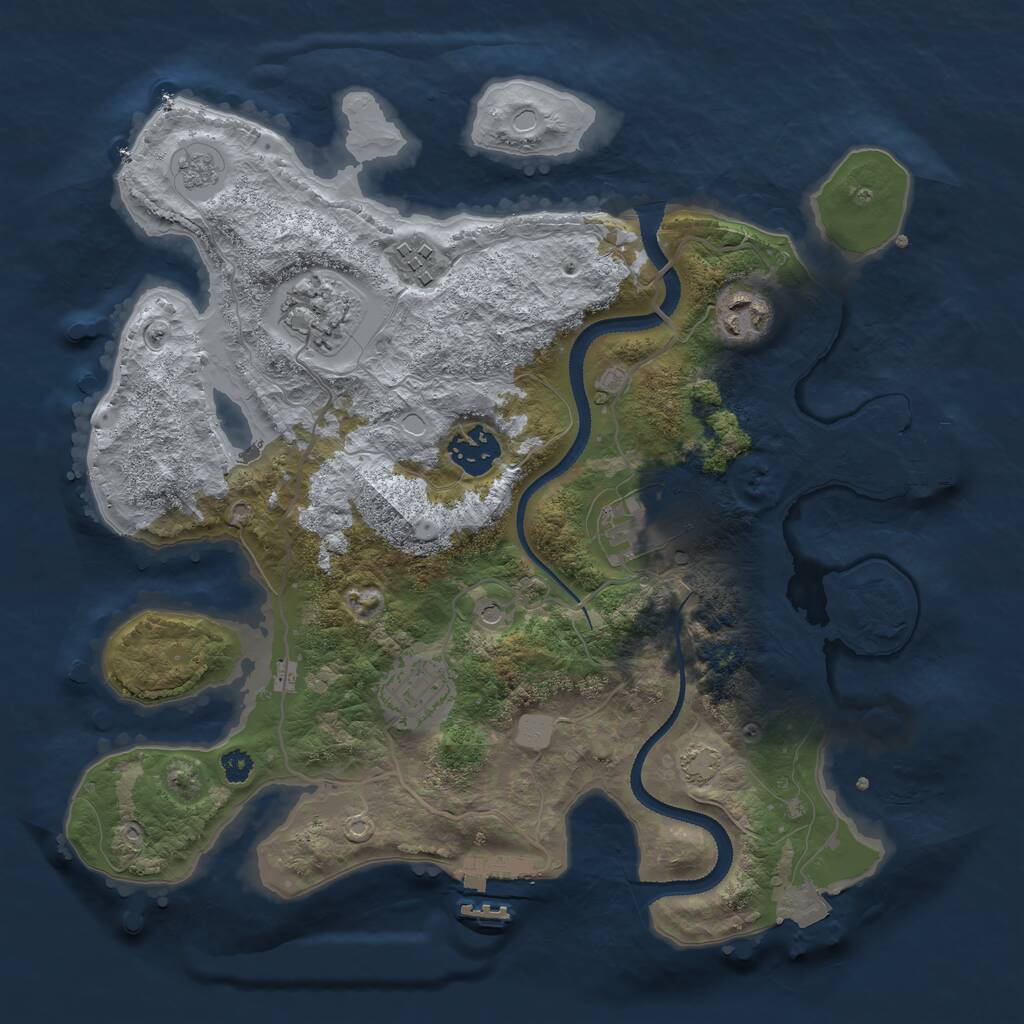 Rust Map: Procedural Map, Size: 3200, Seed: 230803, 12 Monuments