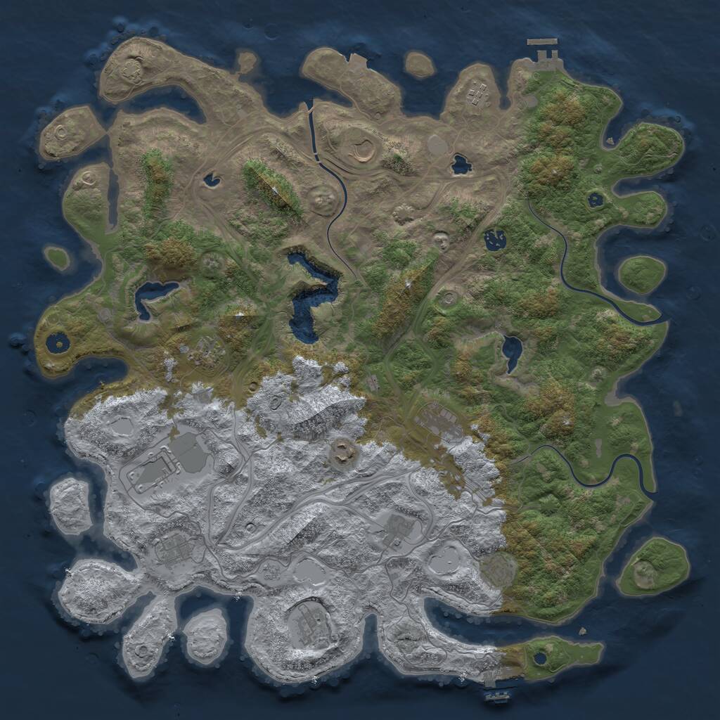 Rust Map: Procedural Map, Size: 4800, Seed: 1638990960, 17 Monuments
