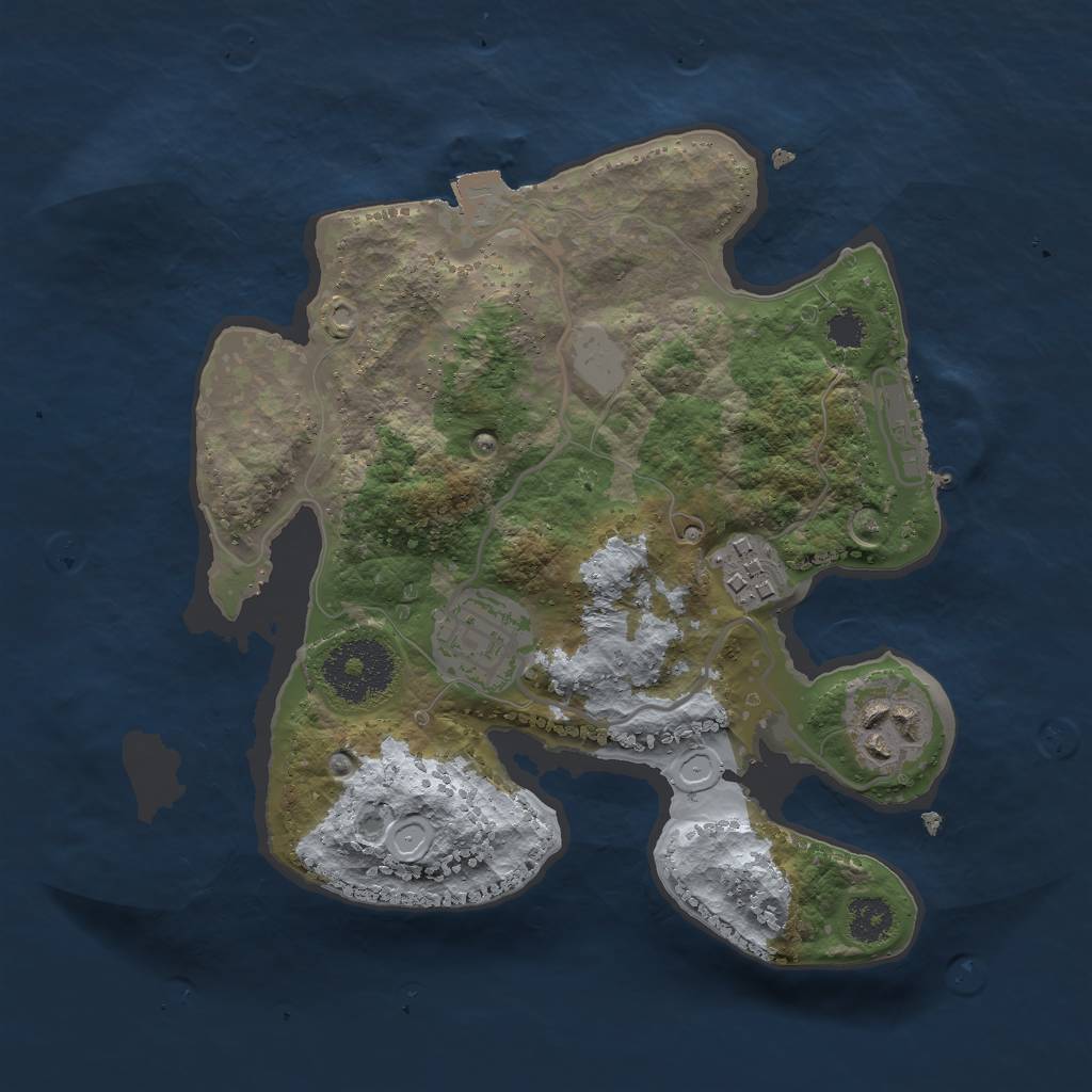 Rust Map: Procedural Map, Size: 2500, Seed: 310868479, 7 Monuments