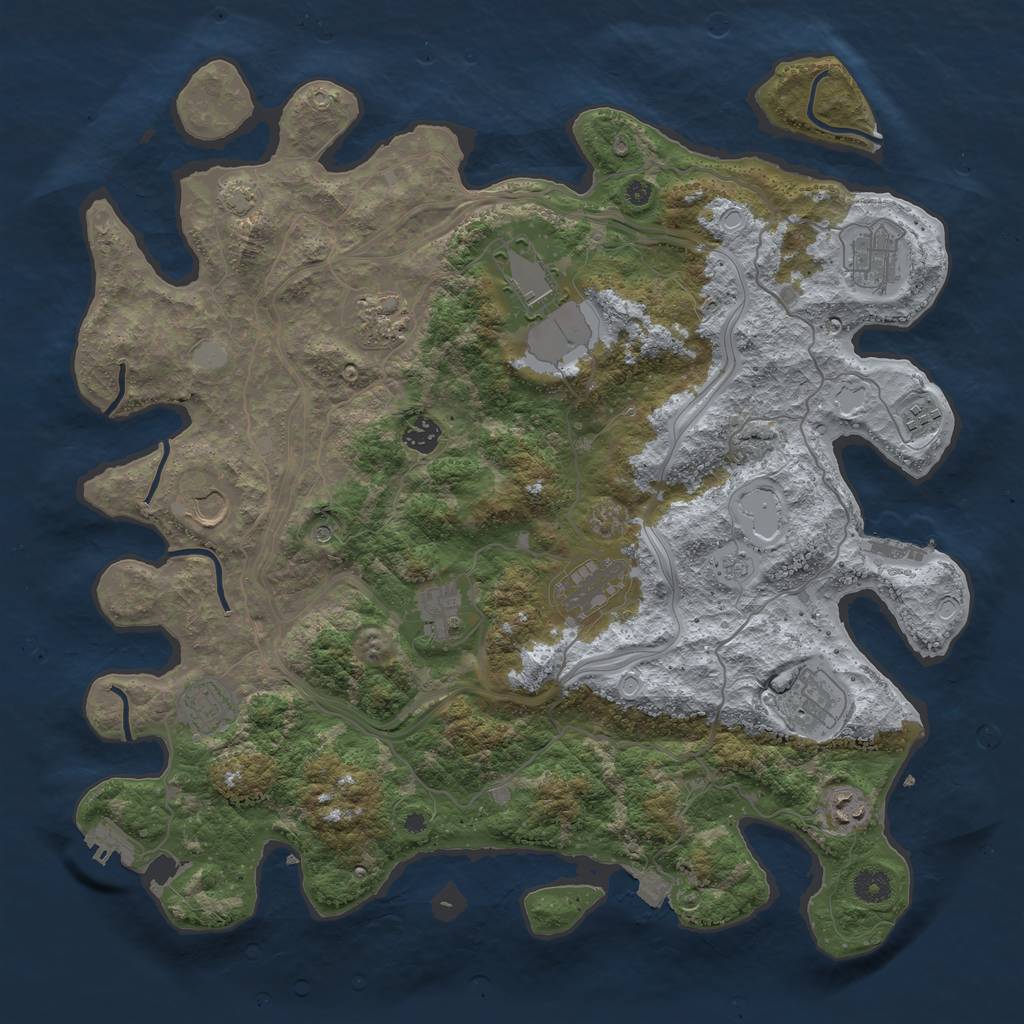 Rust Map: Procedural Map, Size: 4250, Seed: 1127990270, 19 Monuments