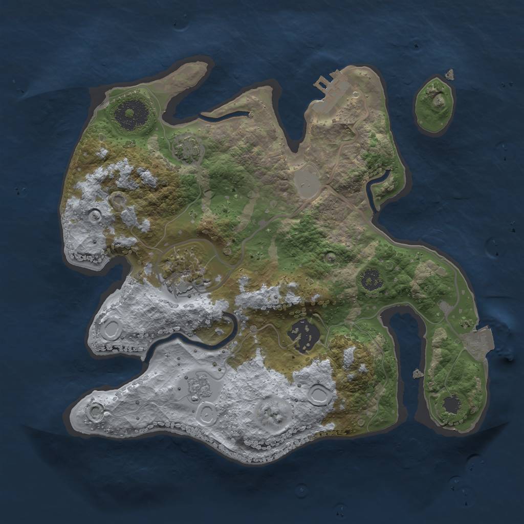Rust Map: Procedural Map, Size: 2500, Seed: 71670089, 8 Monuments