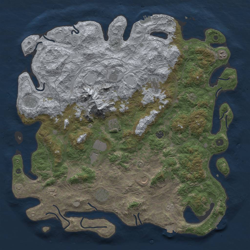Rust Map: Procedural Map, Size: 5000, Seed: 487686298, 19 Monuments