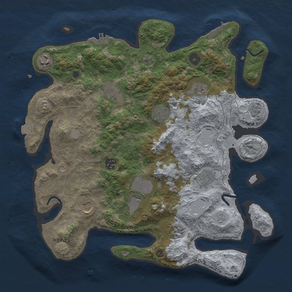 Rust Map: Procedural Map, Size: 3750, Seed: 1178508011, 18 Monuments
