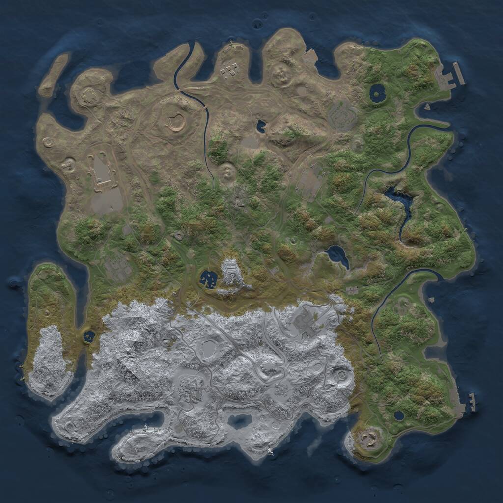 Rust Map: Procedural Map, Size: 4250, Seed: 1644266691, 16 Monuments