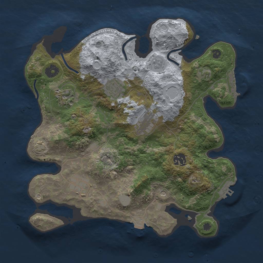 Rust Map: Procedural Map, Size: 3000, Seed: 1995602062, 13 Monuments