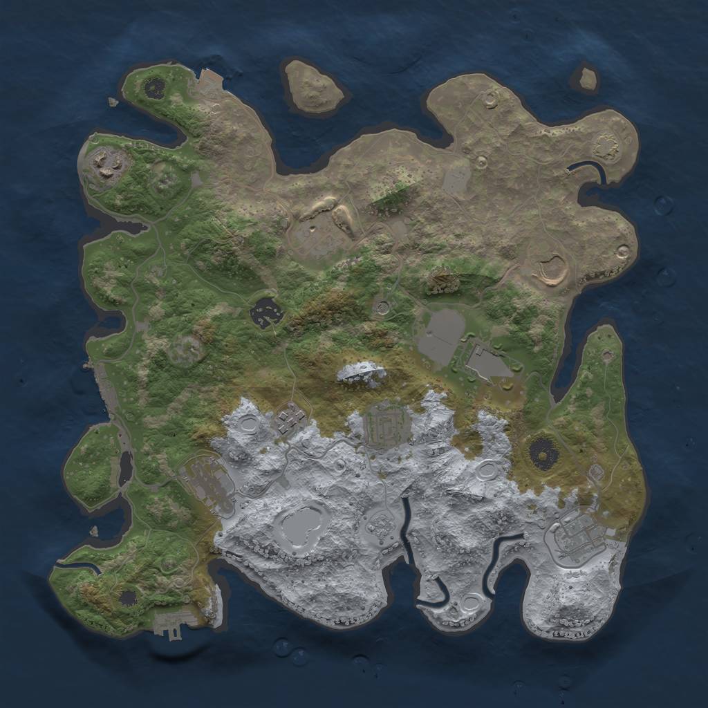 Rust Map: Procedural Map, Size: 3500, Seed: 1298678864, 17 Monuments