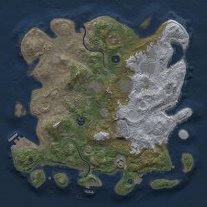 Thumbnail Rust Map: Procedural Map, Size: 3750, Seed: 132719637, 15 Monuments