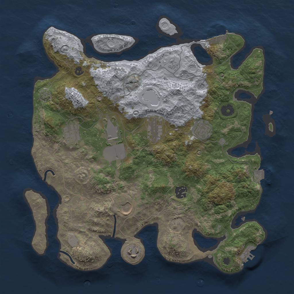 Rust Map: Procedural Map, Size: 3500, Seed: 154082641, 15 Monuments